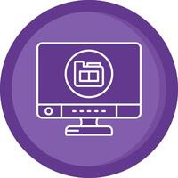 Folder Solid Purple Circle Icon vector