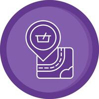 Shopping Solid Purple Circle Icon vector