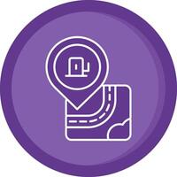 Fuel station Solid Purple Circle Icon vector