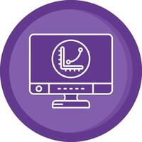 Graph Solid Purple Circle Icon vector