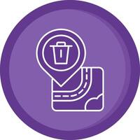 Bin Solid Purple Circle Icon vector