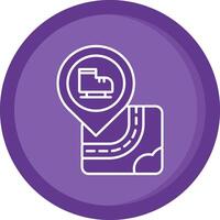 Skate Solid Purple Circle Icon vector