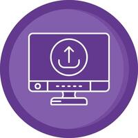 Upload Solid Purple Circle Icon vector