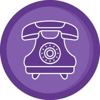 teléfono sólido púrpura circulo icono vector