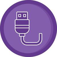 Usb Solid Purple Circle Icon vector