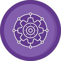 Setting Solid Purple Circle Icon vector