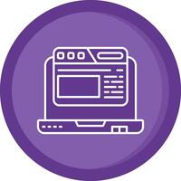 navegador sólido púrpura circulo icono vector