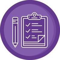Checklist Solid Purple Circle Icon vector