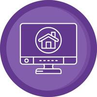 Home Solid Purple Circle Icon vector
