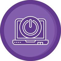 poder apagado sólido púrpura circulo icono vector