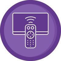 Remote Solid Purple Circle Icon vector