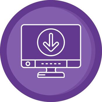 Down Solid Purple Circle Icon vector