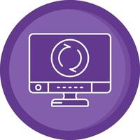 Recycle Solid Purple Circle Icon vector