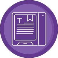 Reading Solid Purple Circle Icon vector