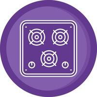 Stove Solid Purple Circle Icon vector