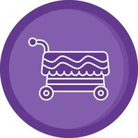 Cart Solid Purple Circle Icon vector