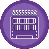 Heater Solid Purple Circle Icon vector