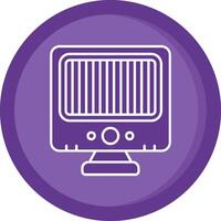 Heater Solid Purple Circle Icon vector