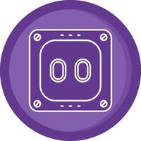 Socket Solid Purple Circle Icon vector