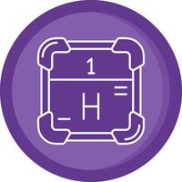 Hydrogen Solid Purple Circle Icon vector