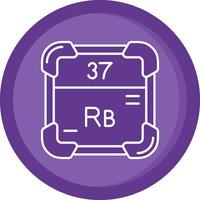 rubidio sólido púrpura circulo icono vector