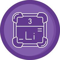 Lithium Solid Purple Circle Icon vector