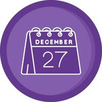 27th of December Solid Purple Circle Icon vector