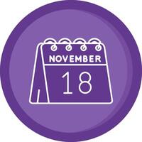 18th of November Solid Purple Circle Icon vector