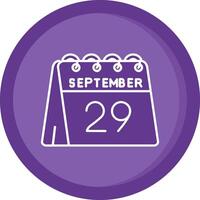 29th of September Solid Purple Circle Icon vector