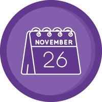 26th of November Solid Purple Circle Icon vector