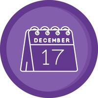 17th of December Solid Purple Circle Icon vector