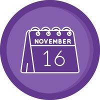 16th of November Solid Purple Circle Icon vector