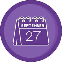 27th of September Solid Purple Circle Icon vector