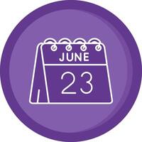 23rd of June Solid Purple Circle Icon vector