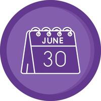 30th of June Solid Purple Circle Icon vector