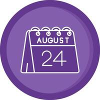24 de agosto sólido púrpura circulo icono vector