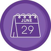 29th of June Solid Purple Circle Icon vector