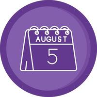 5th of August Solid Purple Circle Icon vector