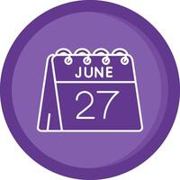 27th of June Solid Purple Circle Icon vector