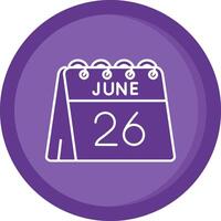 26th of June Solid Purple Circle Icon vector