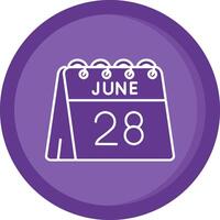 28th of June Solid Purple Circle Icon vector