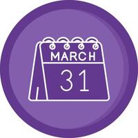 31st of March Solid Purple Circle Icon vector