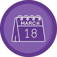 18th of March Solid Purple Circle Icon vector