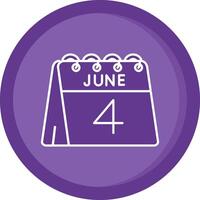 4th of June Solid Purple Circle Icon vector