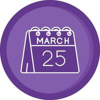 25th of March Solid Purple Circle Icon vector