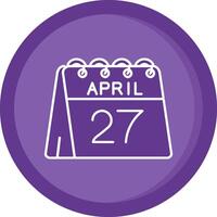 27 de abril sólido púrpura circulo icono vector