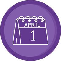 1st of April Solid Purple Circle Icon vector