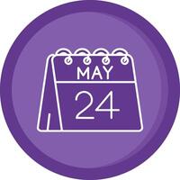 24th of May Solid Purple Circle Icon vector