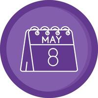 8th of May Solid Purple Circle Icon vector