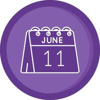 11th of June Solid Purple Circle Icon vector